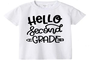 Bonjour les enfants de première année t-shirts de retour à l'école t-shirt jour de chemise 1st Po Prop Shirts9237498