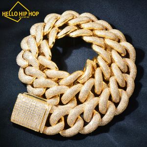 Hallo hiphop 25 mm grote heren Miami Cubaanse ketting HipHop ketting ijzige zirkoon goudkleur dikke schakel koper bedel mode rock sieraden voor cadeau