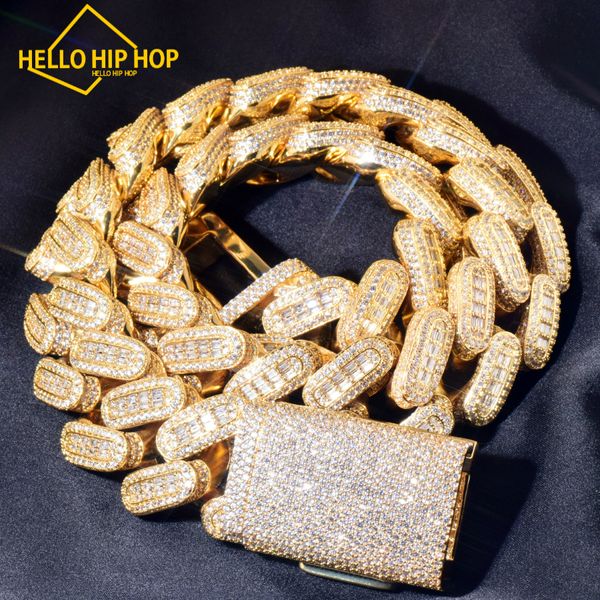 Hello hip-hop 28mm industrie lourde Cuba collier avec Zircon froid or chaîne épaisse breloque en cuivre mode Rock bijoux cadeau