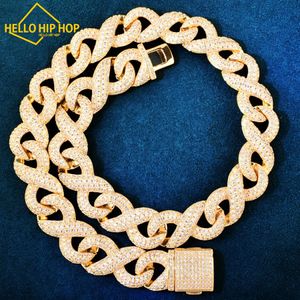 Hallo hiphop gouden kleur Infinity Style Miami Cubaanse ketting voor mannen Iced Out Zirkoon Hip Hop Link Choker Mode Rock sieraden 16 mm