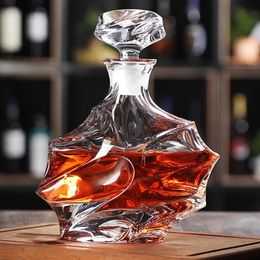 HELLODREAM Luxury Flexing Style Crystal Glass Dead-Free Whisky Decanter for Liquor Scotch Bourbon 27,39 oz 240408