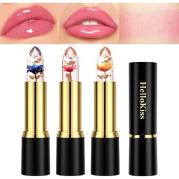 Hellokiss jelly bloem lippenstift hydrateren en hydraterende make -up kleurplaten goudfolie opwarming lippenstift