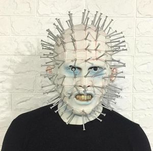 Hellraiser Pinhead Horror Mask Farty Carnival Mascaras Head Nail Man Película de cosplay Mask Halloween Látex Mascaras de miedo Props 224614859