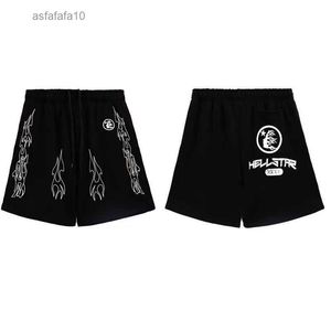 Hellstar Designer schuimen Offset Print Bloem Casual Shorts Draw Rope Metal Button Sport Fifth Pants D1 RHHK