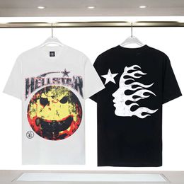 Hellstar Designer Mens T-shirts le nouveau début du printemps 2024 Print de lettre de visage souriant