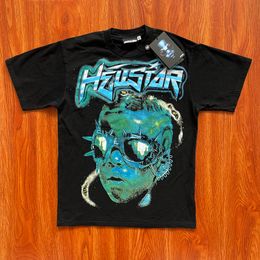 Hellstar Future manches courtes américain High Street garçon lunettes alien T-shirt à manches courtes unisexe couverture en coton hommes Vintage T-shirts été lâche Tee Rock SMLXL