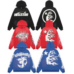 Hellstar Hell Star Hommes Sweats à capuche Designer Sweat à capuche Vintage Sweatshirts Portrait Tide Hip Hop Épaissi Athleisure Poches peintes à la main Pulls
