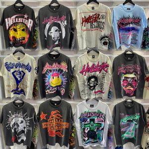 Hellstar Hellstar T-shirt Tee Hommes Femmes Designer Tshirt Graphique Tee Vêtements Vêtements Hipster Lavé Tissu Street Graffiti Lettrage Feuille Hommes Plus Taille