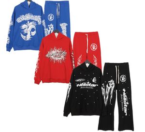 hellstar hoodie designer hoodies sweatshirts met lange mouwen Vintage gewassen en verweerde monogramprint Verdikte Athleisure truien Graffiti hoody joggingbroek