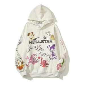 Hellstar Hoodies Sweatshirts High Street Fleece Y2K Hooded grafische Harajuku Stranger Things Lose Lose Warm pullover Loose Hip Hop Hoody Au0z