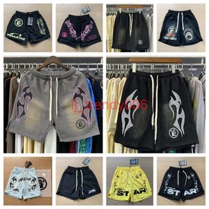 Hellstar Men Designer Pantalons courts shorts décontractés Basketball plage Running Fiess Fashion Hell Star New Style Hip Hop Shorts rétro Water Washing RT