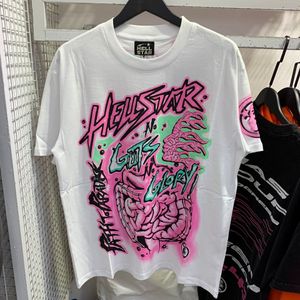 HELLSTAR Heren T-shirts Kikker Drift Streetwear Kwaliteit Hip Hop Graffiti Gedrukt Losse Oversized Katoen Casual T-shirts Tops Shirt voor Mannen unisex