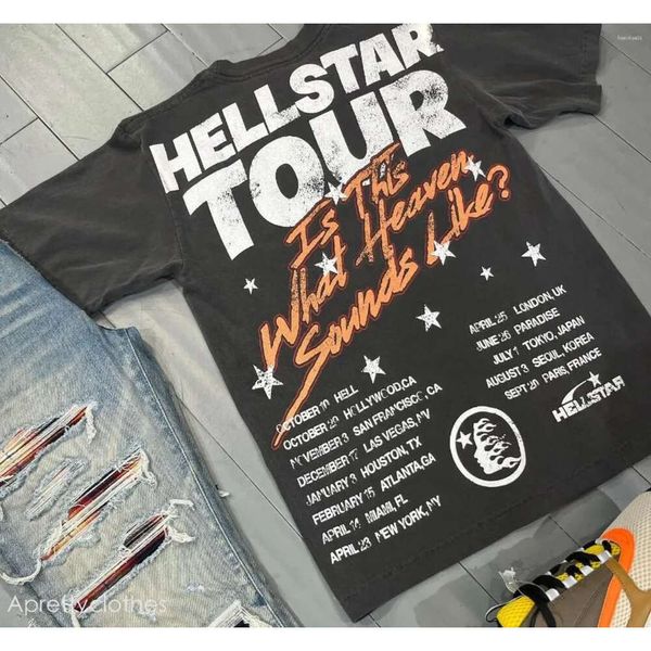 HellStar Men's T Shishs Streetwear Y2K Hip Hop Hop Retro Impresión Gráfica Cotrice redonda Camiseta de gran tamaño Harajuku Tops Gothic Hellstar Camisa Hellstar Corto 948