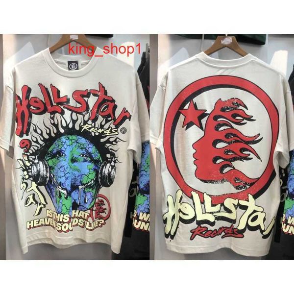 hellstar Camisetas para Hombre Camisetas Vintage Hellstars Studios Camiseta Lavada con Cara de Fantasma Auricular Estampado de Tierra Manga Corta Hiphop Street Camiseta Extragrande Hombres Mujeres 3 NVBT