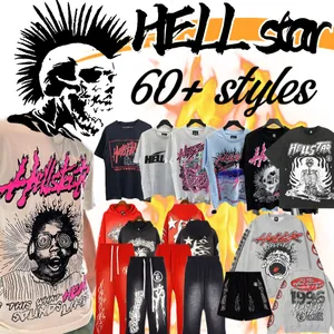 Hellstar Hommes Femmes Punk Sweat à capuche Designer T-shirt Pantalon de survêtement élastique Été Mode Sportswear Ensemble Hip hop imprimé manches courtes
