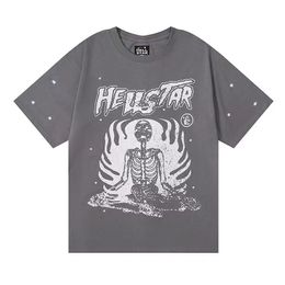 Hellstar Mens Designer T-shirt d'été classique American Hell City High Street Patter T-shirt Fashion Casual Loose Breathable Cotton Coton Short Summer T-shirt