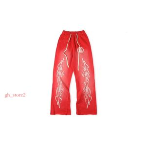 Hellstar Mens Luxury Designers Pants Men Pantsl Studios Red Flare Pants Zreingbroek Mannen Jogger Fashion Hip Hop Casual Pants Hell Star 444