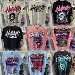 Hellstar Camiseta para hombre Diseñador Moda Clásico gótico vintage camiseta gráfica camiseta mujer Verano Casual Parejas Algodón Manga corta streetwear Pirnt camisas de gran tamaño
