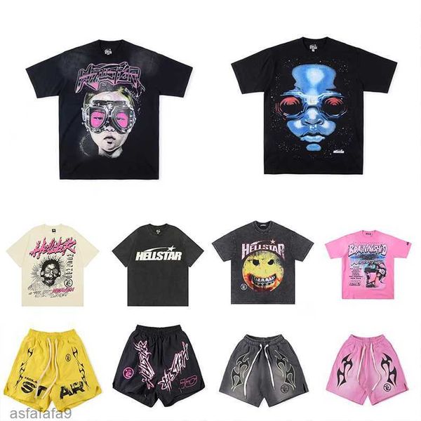 Hellstar Mens T Shirt Diseñador Summer Sway Manga Shirts Shorts Shorts Graffiti TEE IMPRESA CONDICADA FOLEDA High Street Fashion Soodies de chándal para mujer 8vgs