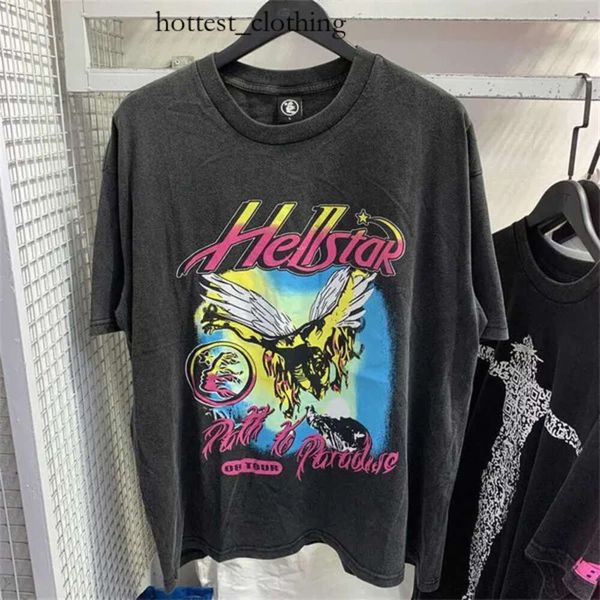 HELLSTAR MENS T-shirts Sleeve Tee Men Femmes Femmes de haute qualité Streetwear Hip Hop Fashion T-shirt Hell Star Short Best 881