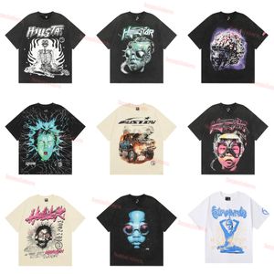 Hellstar Shirt Designer Shirts Heren Plus Tees Hellstar T-shirt Rapper Wash Grijs Heavy Craft Unisex T-shirts met korte mouwen Tops High Street Retro Dames T-shirt US