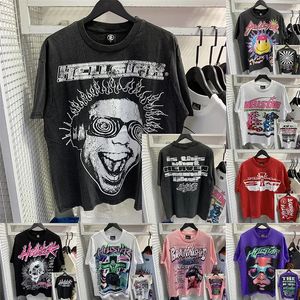 Hellstar Shirt Designer Chemises courtes en coton pour hommes et t-shirts T Rappeur Wash Gris Heavy Craft T-shirts à manches unisexes Tops High Street Retro Femmes T-Shirt Us S-Xl Hell Star 482