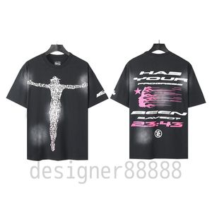 Hellstar Shirt Designer t Graphic tee vêtements vêtements hipster vintage lavé tissu street graffiti lettrage papier imprimé motif géométrique motif de rap c292