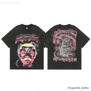 Hellstar Shirt Designer T Shirt T-shirts graphiques Vêtements Hipster Tissu lavé Street Graffiti Lettrage Imprimer Vintage Pur Coton Ample Coupe Grande Taille 5180