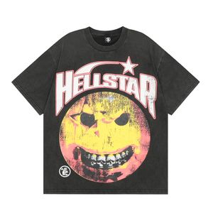 Hellstar Shirt Designer T-shirts Tee Tee Tee Vêtements Hipster Washed Fabric Street Graffiti Lettrage Impression vintage Coloeful Loose