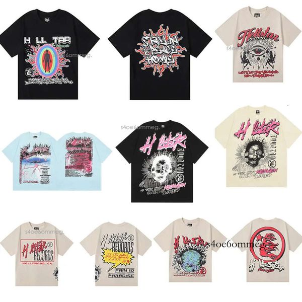 Hellstar Shirt Designer T-shirts Graphique Tee Vêtements Vêtements Hipster Lavé Tissu Street Graffiti Lettrage Feuille Imprimer Vintage Fitting Hellstar 756