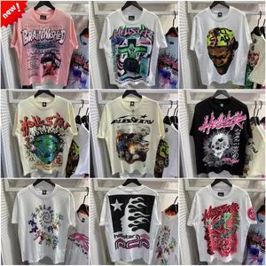 Hellstar Shirt Desiner t-shirts Heren Dames Raphic Tee Clothin Kleding Hipster Gewassen stof Straat Raffiti Letterin Folie Print Vintae Hip Hop Heren T-shirts Korte tops