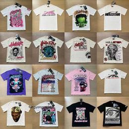 Hellstar chemise hellstar designer t-shirt Tee hommes femmes t-shirts graphiques vêtements vêtements hipster tissu lavé Street graffiti lettrage feuille Mens Plus Size