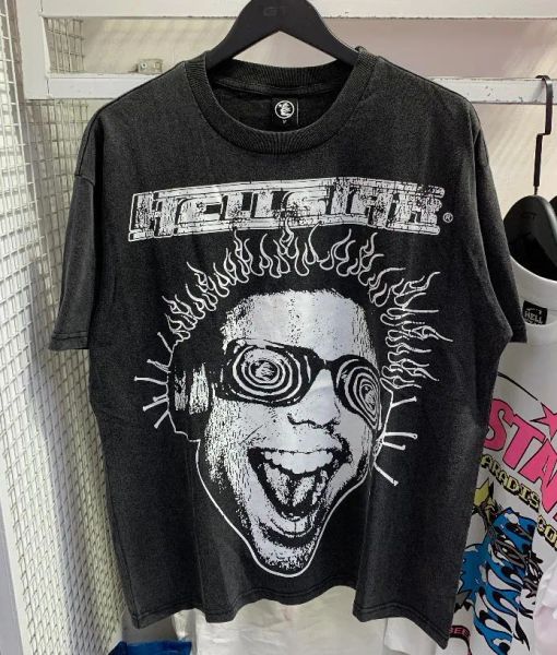 Hellstar Shirt High Street Hip Hop Streetwear Summer Summer Mens Graphic Tees Anime Haikyuu THISHS Hell Satr Wishs Graffiti Vintage Wash Camisetas 9845
