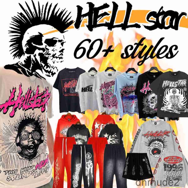 Hellstar chemise hommes femmes t Punk sweat à capuche concepteur élastique pantalons de survêtement été vêtements de mode ensemble SVP2 SVP2 WM5N