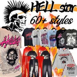 Hellstar Shirt Men Femmes T-shirt Punk Sweatère de sweat à sweat T-shirt Pants de survêtement élastiques Summer Sportswear