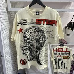 Hellstar Shirt Men Femmes T-shirt Punk Sweat à sweat T-shirt T-shirt Pantalons élastiques Summer Fashion Sportswear Set 504