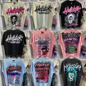 Hellstar Shirt Mens Short Sleeve Designer Hell-Star Womens Street Loose Round Nou Casual