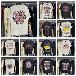 Hellstar Shirt Mens Y2k Harajuku Hip Hop Graphic Printing Surdimension Round Cotton Tshirt Gothic Short à manches courtes