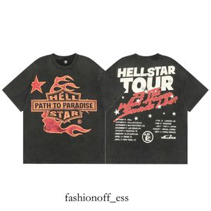 Hellstar Shirt Rappe Hommes Femmes Tshirt Rappeur Lavé Gris Noir Heavy Craft Unisexe Manches Courtes Top High Street Fashion Retro Hell Women's 242