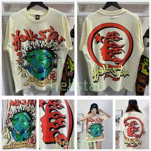 Hellstar chemise t-shirt graphique tee hommes chemises de créateurs vêtements hipster lavé tissu rue graffiti lettrage feuille impression vintage été coton coupe ample cv