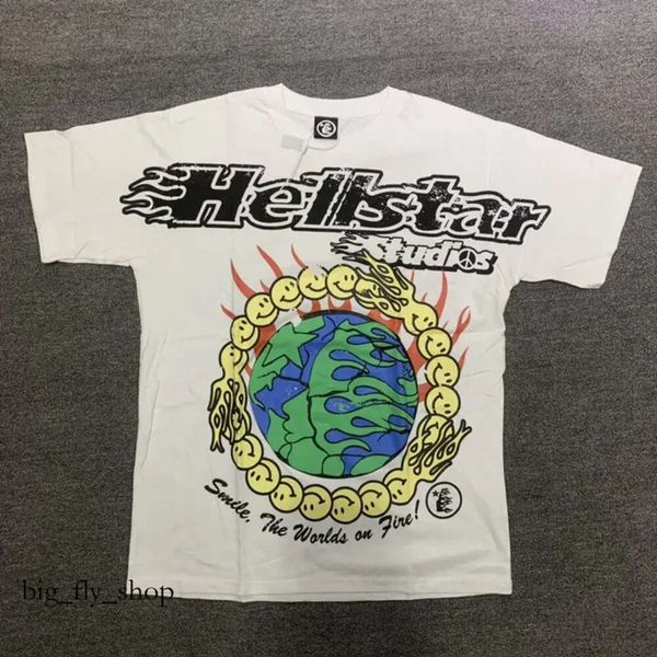 hellstar shirt Camisetas Hellstar Studios Earth Print Trendy Hip-Hop Mangas cortas Hombre Mujer Camisetas Tops de algodón unisex Hombres Camisetas vintage Verano Suelto 87