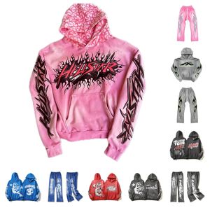 Hellstar Sports Suit Designer Hoodie Lange mouw broek Pullover Street Hip Hop Retro Alfabet Print High Street Gepersonaliseerde Hell star Hoodie Heren dames trainingspak z8