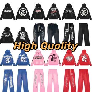 Hellstar Sudadera con capucha Hombres y mujeres Sudaderas con capucha de diseño Pantalones de manga larga Jersey Street Hip Hop Retro Alfabeto Imprimir High Street Gris Azul Rojo Blanco Hell star Hoody wq