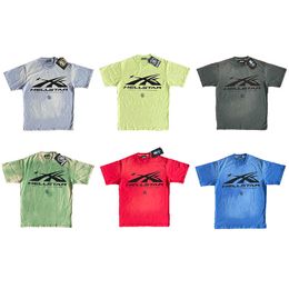 Hellstar Studios Brain Racer lettre INS le même grand logo pur coton lavage à manches courtes T-shirt hommes femmes unisexe couverture en coton hommes Vintage T-shirt Six couleurs de lavage t-shirts