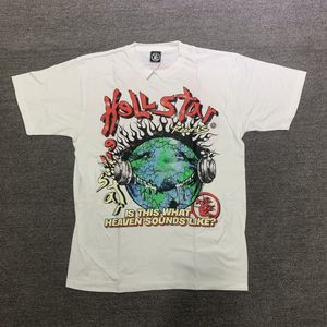Hellstar Studios Globe Tee Plus Size Men camisetas de algodón pesado Man Vintage Vintage de gran tamaño TEE STREETWAR TEE JUVES