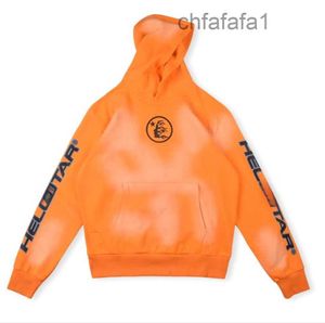 Hellstar Studios Hip Hop Rapper Street con capucha Hombres Diseñador Sudaderas con capucha Conjunto para mujer Sudaderas Jersey Naranja Lavada Sudadera con capucha con cerebro Ropa para hombre Deportes Ru ZO5Z