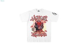 Hellstar Studios Lovers Tee Portrait Flame Heart heren en dames puur katoenen T-shirt met korte mouwen J86H