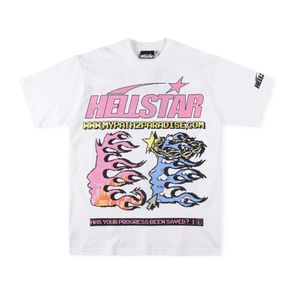 HELLSTAR STUDIOS Heren T-shirt 2024 ontwerper Portret Half Gezicht Element Gedrukt Schoonheid Trendy Nieuw Heren en Dames T-shirt met korte mouwen Correcte versie Mode Hip Hop