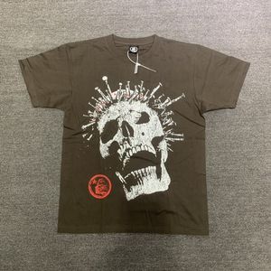 Hellstar Studios Nailed Skull Print Tee Hip-Hop À La Mode À Manches Courtes Homme Femme T-shirts Unisexe Coton Tops Hommes Vintage T-shirts D'été Lâche Tee Rock Tenues