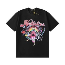 Hellstar Studios Tendance Hip-hop Manches Courtes Homme Femmes T-shirts Unisexe Couverture En Coton Hommes Vintage T-shirts D'été Lâche Tee Rock 1 T87B